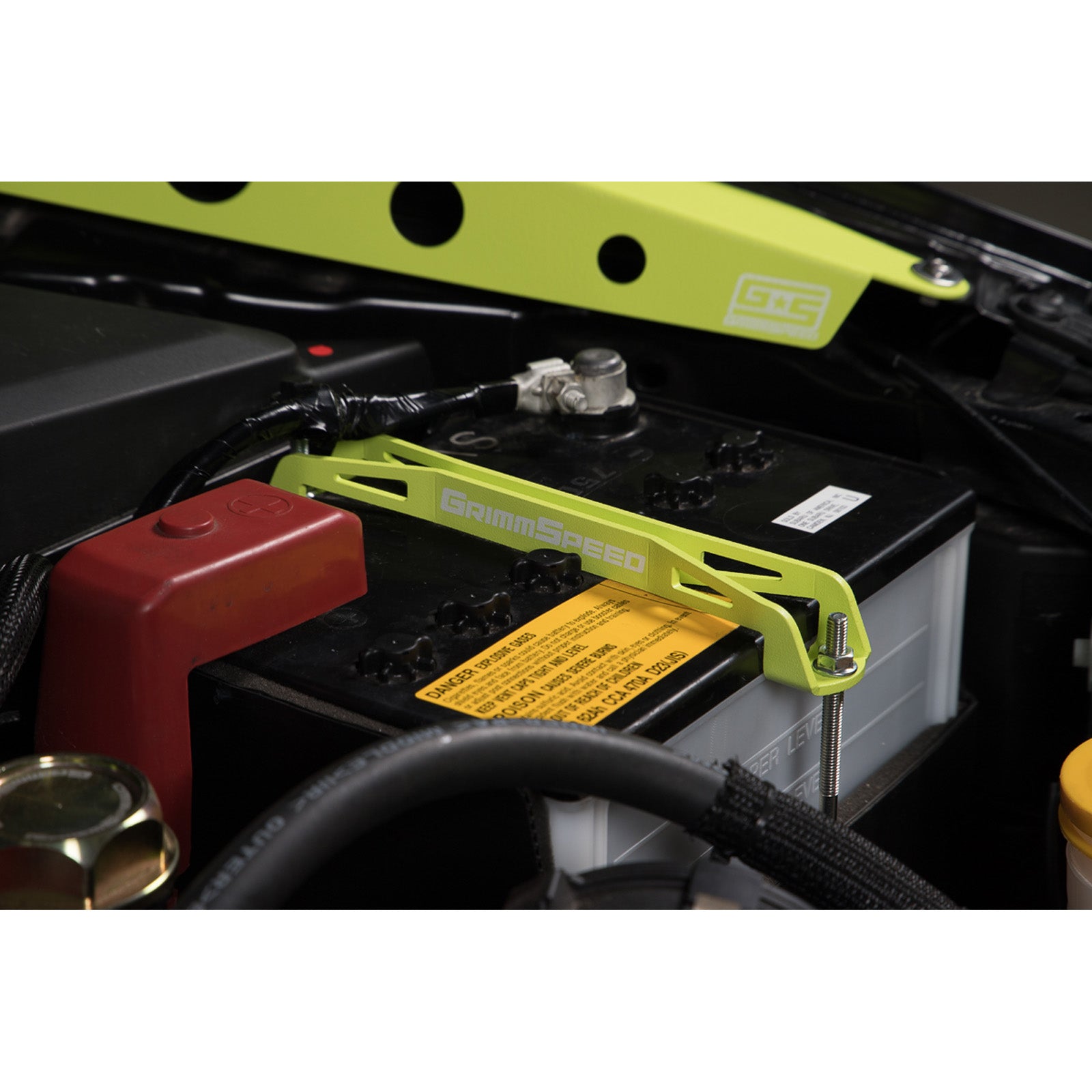 GrimmSpeed Lightweight Battery Tiedown - Neon Green - 0