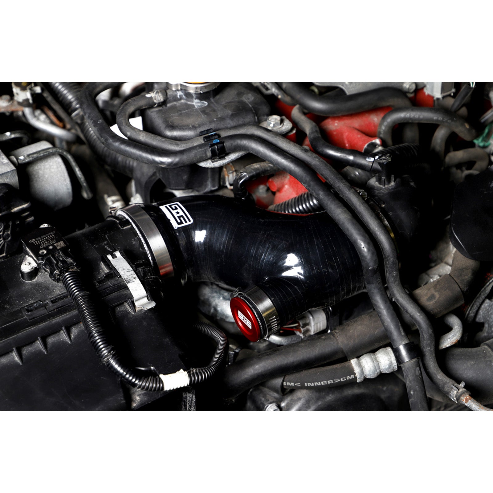 GrimmSpeed Post-MAF Hose Kit - Black - 2015-17 Subaru STI w/ OEM Sounds Generator Tube - 0