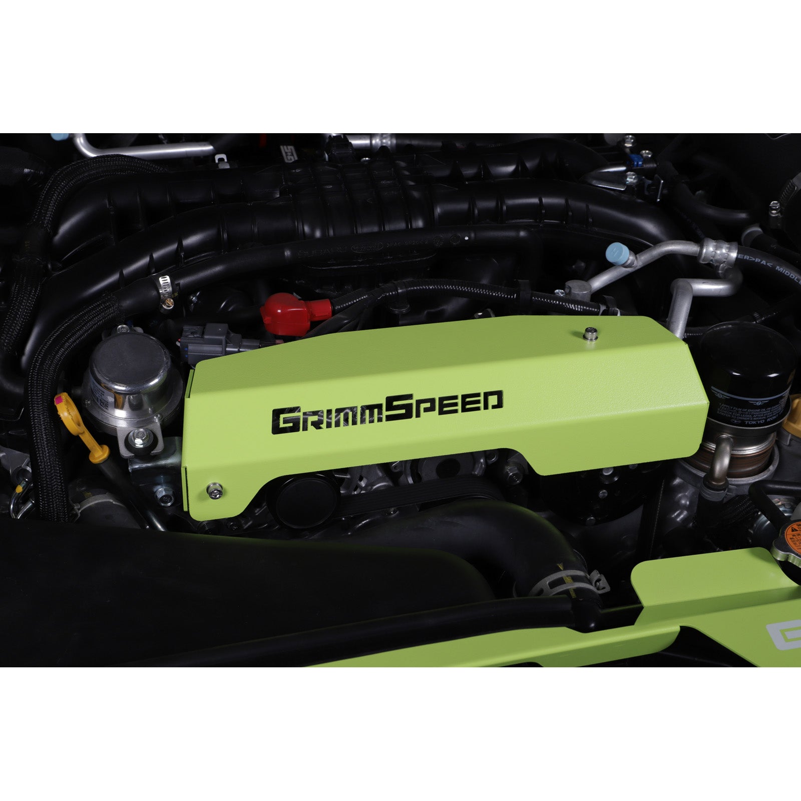 GrimmSpeed Pulley Cover - Neon Green - 2015-21 Subaru WRX