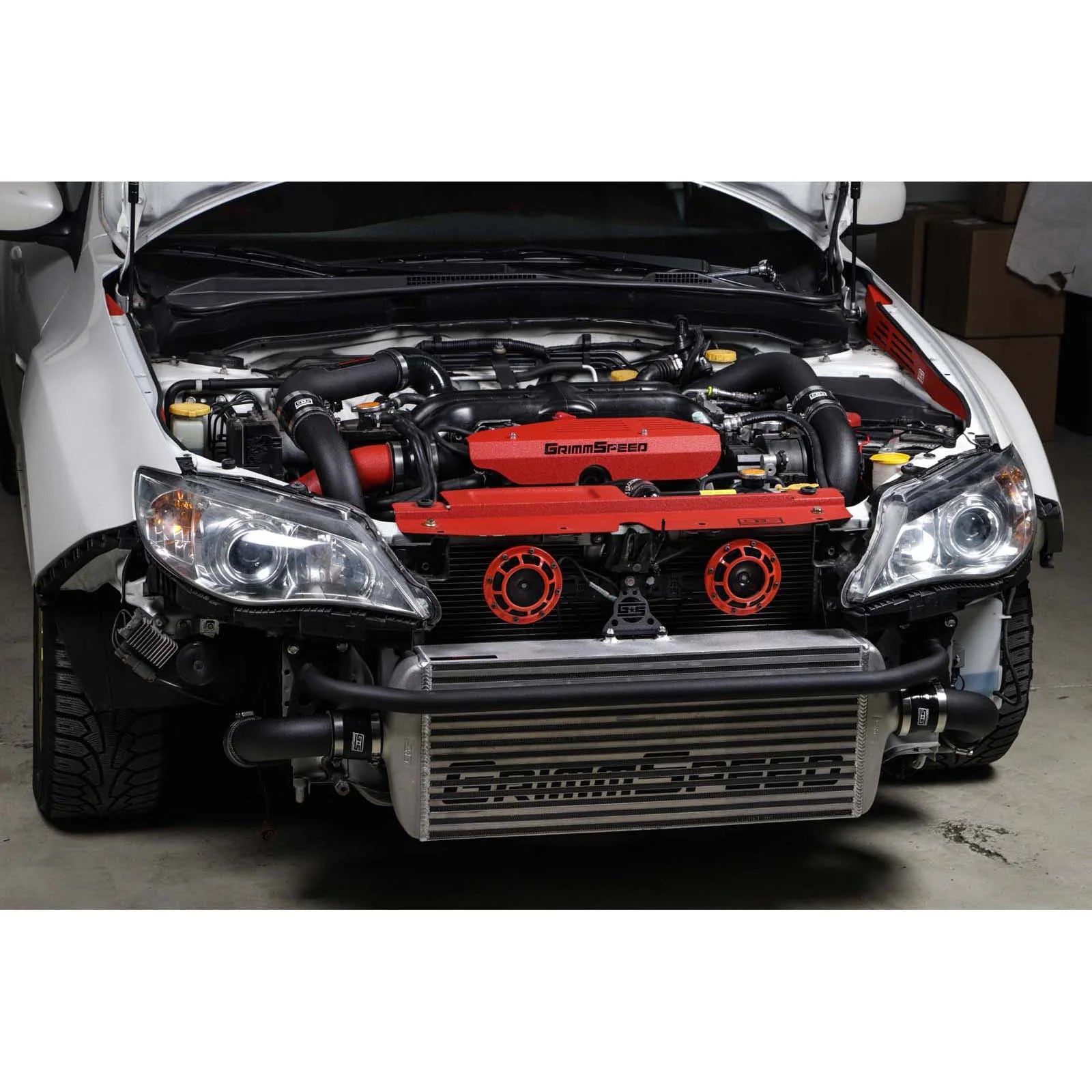 GrimmSpeed Front Mount Intercooler Kit - Raw Core with Black Piping - 2008-14 Subaru WRX