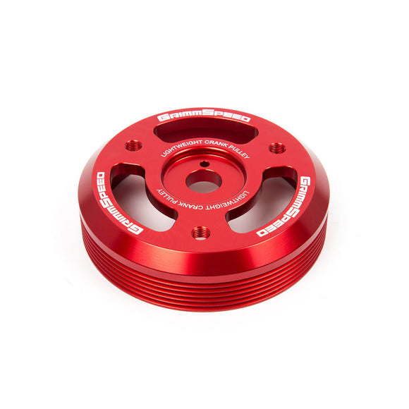 GrimmSpeed Lightweight Crank Pulley - Red - 2015-21 Subaru WRX, 2013-21 Subaru BRZ