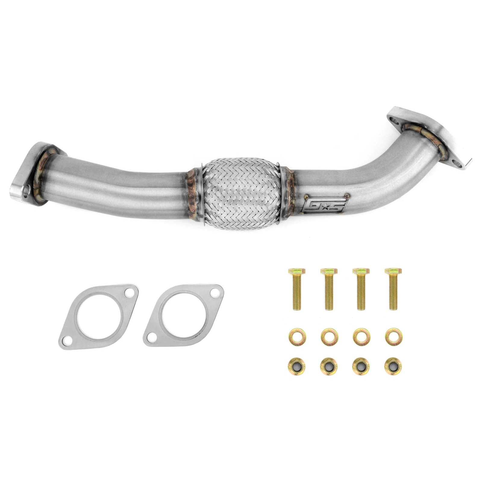 GrimmSpeed HiFlow Exhaust Manifold Crosspipe - Raw Stainless Steel - 2004-21 Subaru STI, 2002-05 Subaru WRX, 2008-14 Subaru WRX