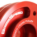 GrimmSpeed Lightweight Crank Pulley - Red - Subaru EJ Engines-3