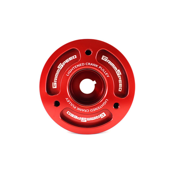 GrimmSpeed Lightweight Crank Pulley - Red - Subaru EJ Engines