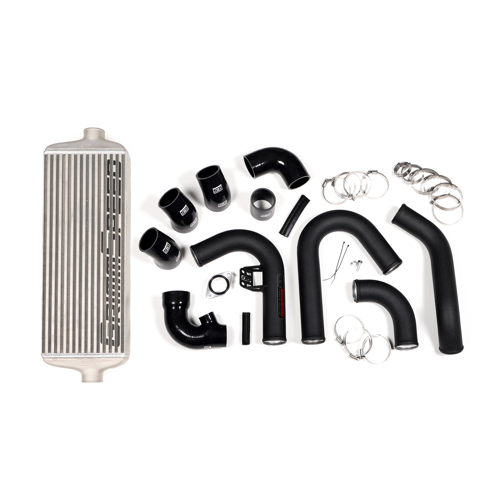 GrimmSpeed Front Mount Intercooler Kit - Raw Core with Black Piping - 2015-21 Subaru WRX