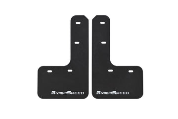 Buy black-flap-with-white-lettering GrimmSpeed Mudflap - 2015-2021 VA WRX/STI