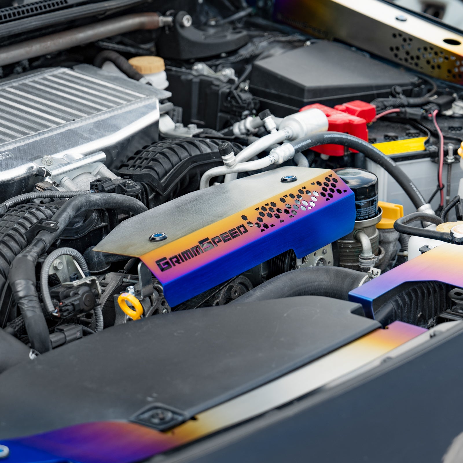 GrimmSpeed Titanium Pulley Cover - 2022+ Subaru WRX, 2019+ Subaru Asce