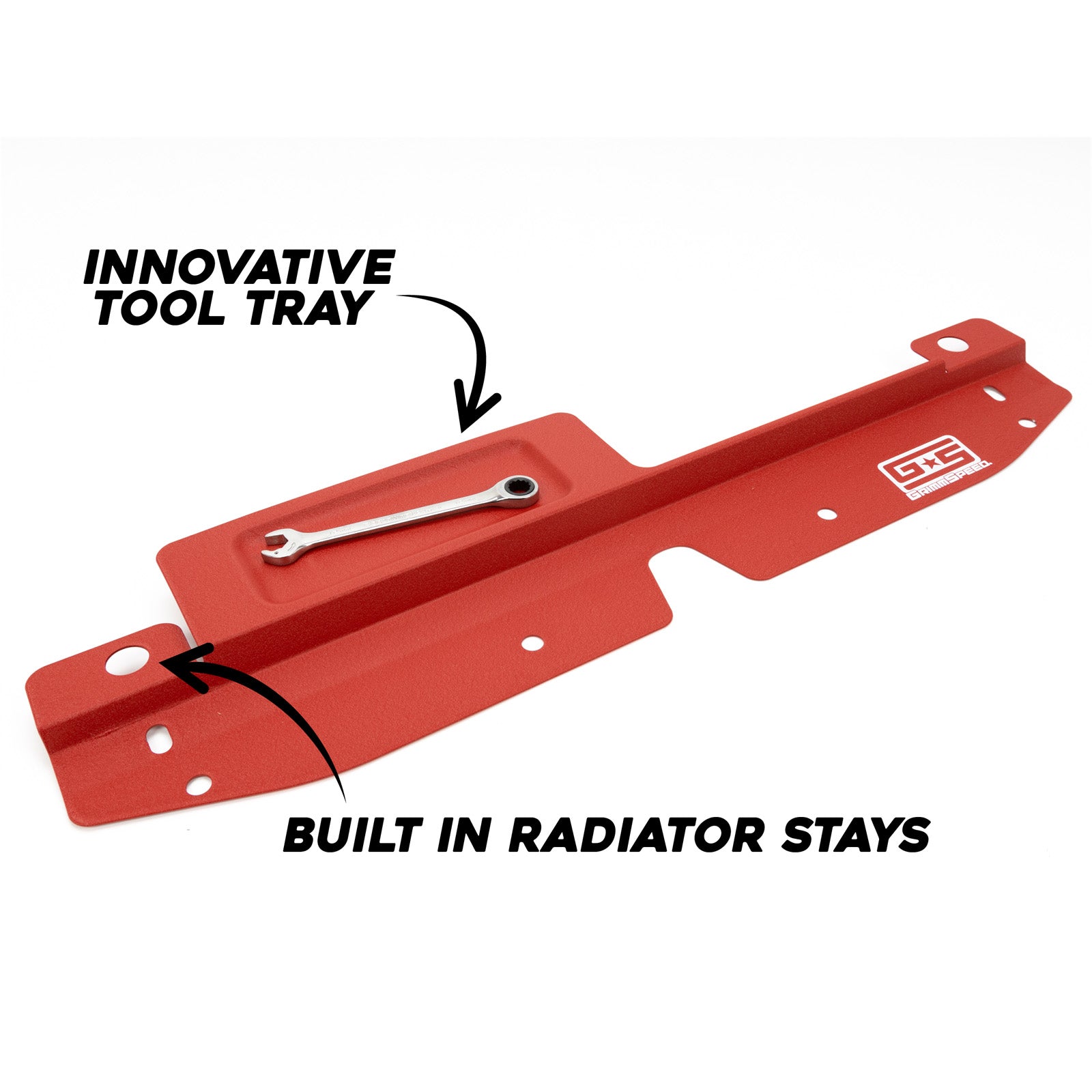 GrimmSpeed Radiator Shroud w/ Tool Tray - Red - 2008-14 Subaru WRX, 2008-14 Subaru STI - 0