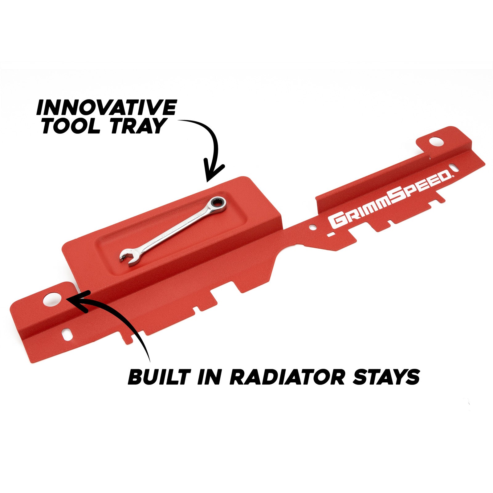 GrimmSpeed Radiator Shroud w/ Tool Tray - Red - 2003-09 Subaru Legacy, 2003-09 Subaru Outback - 0