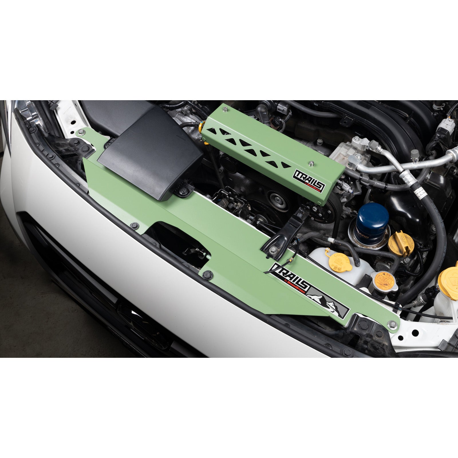 TRAILS by GrimmSpeed Radiator Shroud - Green - 2018-23 Subaru Crosstrek