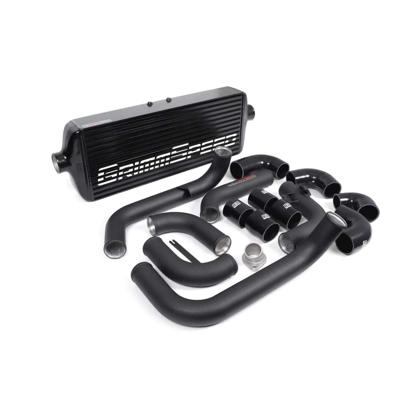 GrimmSpeed Front Mount Intercooler Kit - Black Core with Black Piping - 2008-14 Subaru WRX