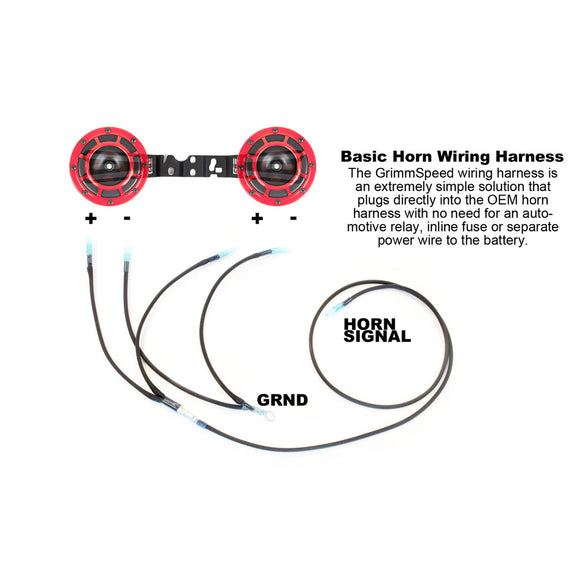 GrimmSpeed Hella Horn Wiring Harness - 2002-14 Subaru WRX, 2004-14 Subaru STI