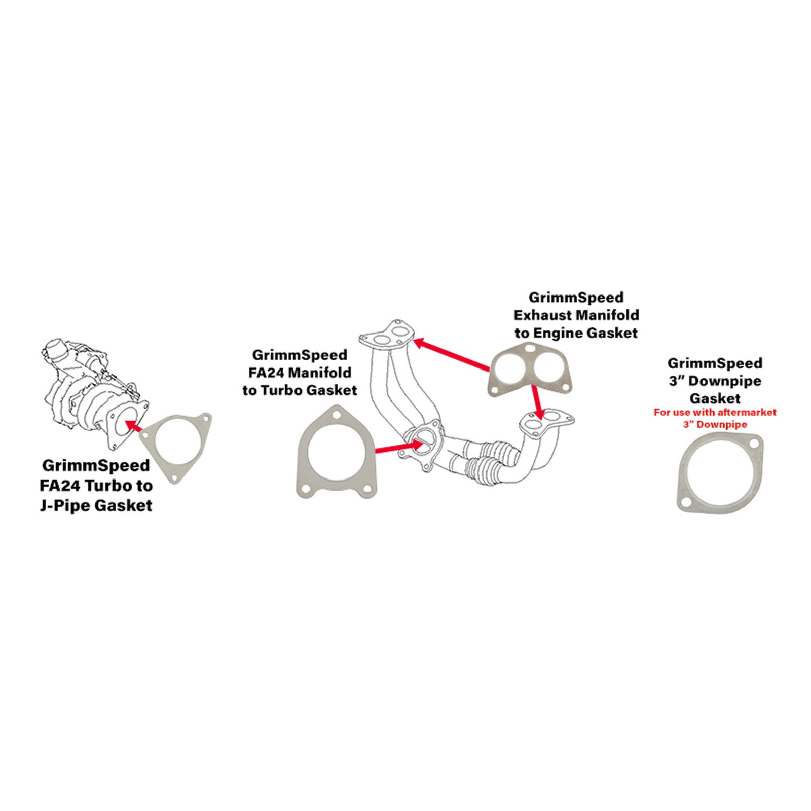 GrimmSpeed Exhaust Gasket Set - 22+ Subaru WRX / FA24